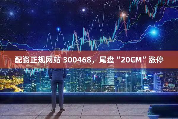 配资正规网站 300468，尾盘“20CM”涨停